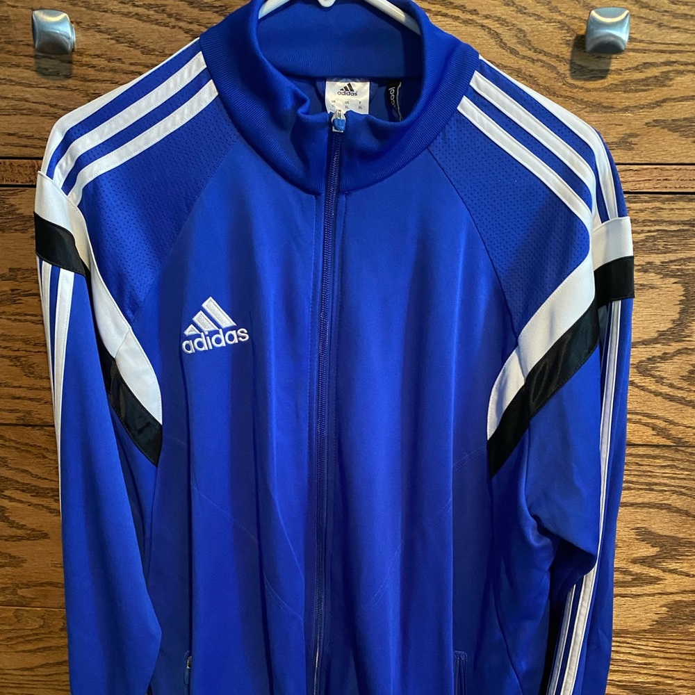 Men’s XL adidas track jacket blue black white